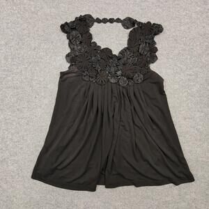 HERA Tank Womens Small Black Camisole Silk Stretch Jersey Party Cocktail